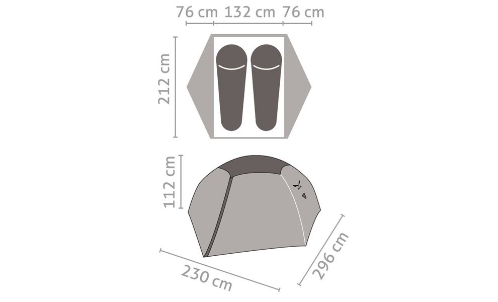 2-місний намет Salewa Latitude 2: двошаровий, Кількість місць: 2, Колір: 5311 Cactus/Grey, зображення 2