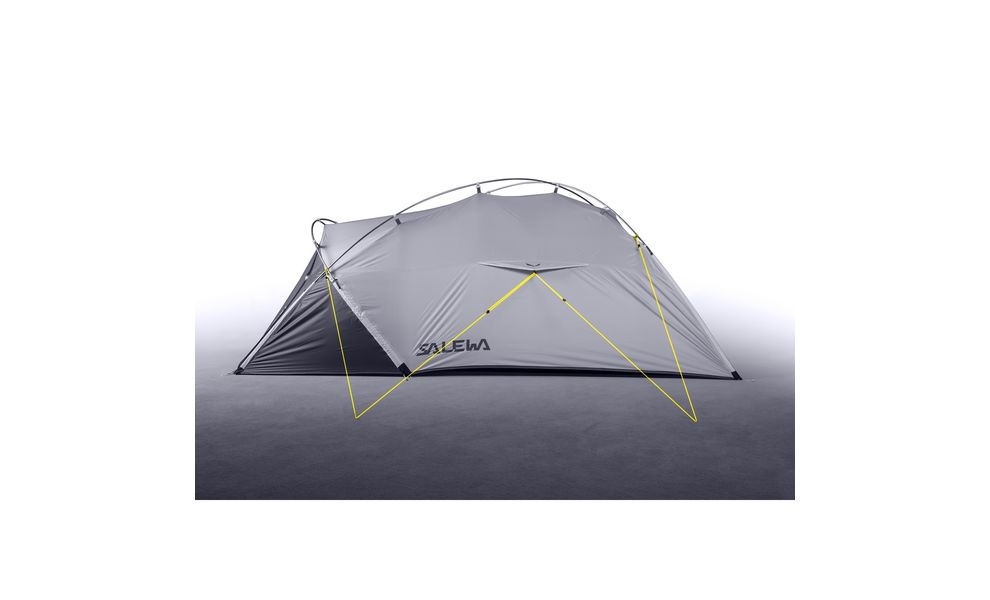 2-місний намет Salewa Litetrek 2: двошаровий, з тамбуром, Кількість місць: 2, Колір: 5315 Grey/Light Grey/Cactus, зображення 9
