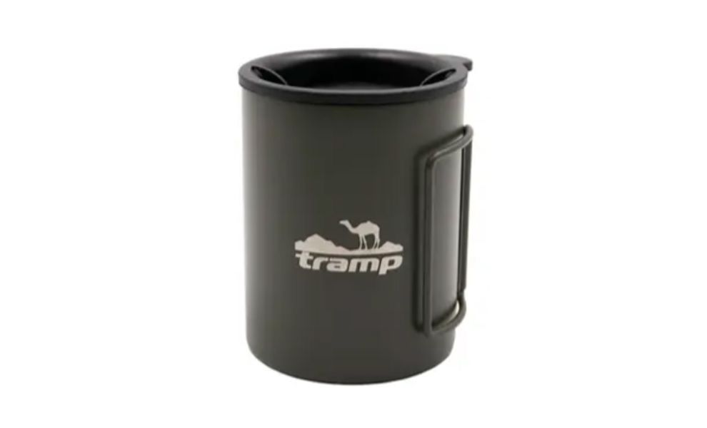 Туристична термочашка з кришкою та складною ручкою Tramp UTRC-137 (Olive) на 400 мл, нержавіюча сталь, Об'єм: 400, Колір: Olive, зображення 2