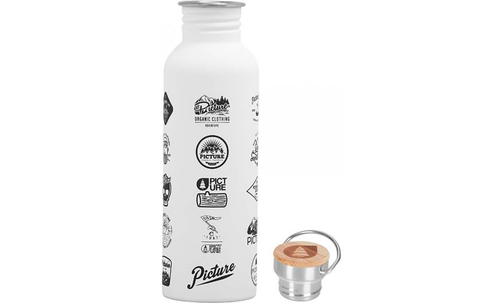 Пляшка для води Picture Organic Hampton (White logos) на 750 мл, нержавіюча сталь, Об'єм: 750, Колір виробника: White logos, зображення 3