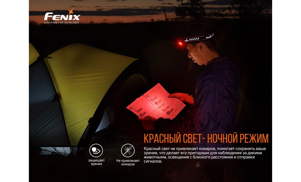 Налобний ліхтар з акумулятором Fenix HM70R з червоним світлом, USB Type-C, зображення 12