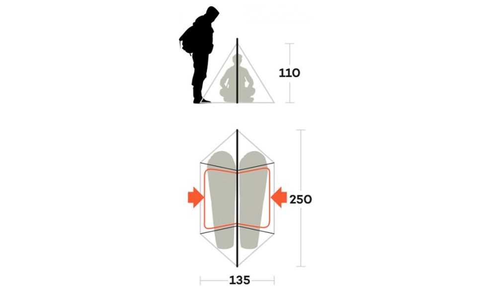 2-місний ультралегкий намет Ferrino MTB 2 (Blue): одношаровий, Кількість місць: 2, Колір: Blue, зображення 2
