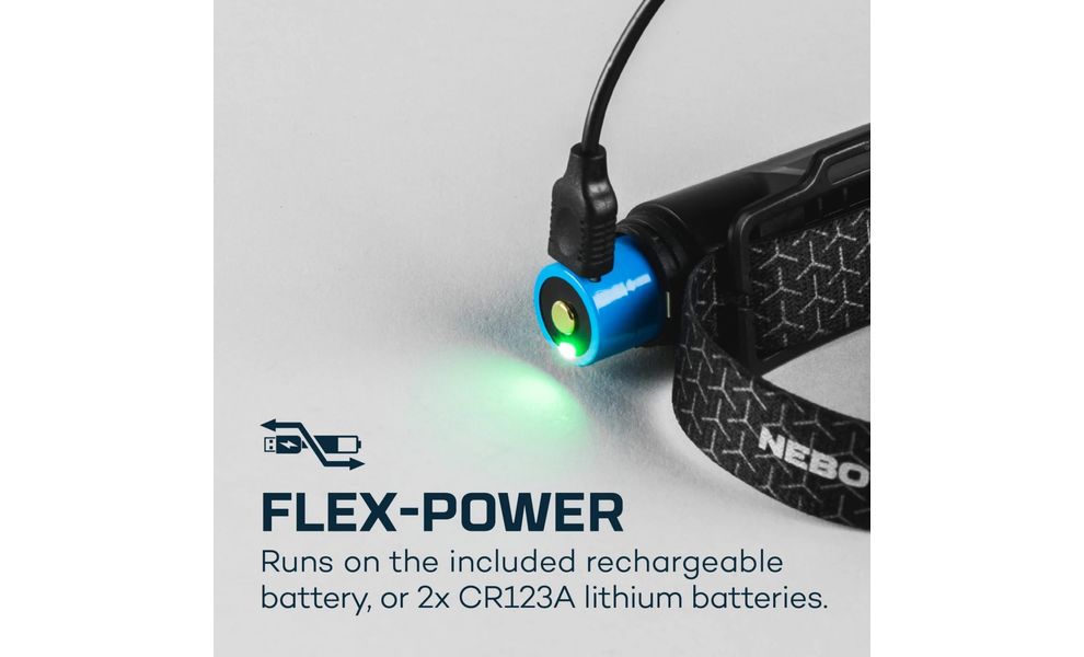Налобний ліхтар з акумулятором Nebo Einsten 1000 Flex з червоним світлом, USB Type-C, зображення 6