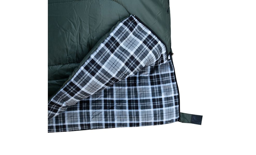 Демісезонний кемпінговий спальник-ковдра Totem Ember до 5°C, Максимальний зріст користувача: 190, Колір: Green, Сторона застібки: права, зображення 3