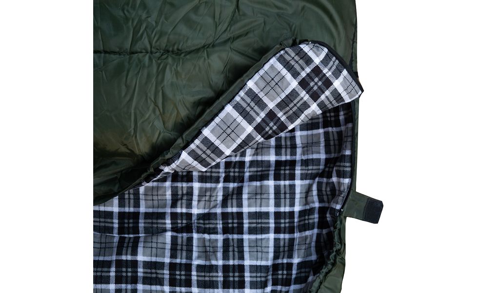 Демісезонний кемпінговий спальник-ковдра Totem Ember Plus до 5°C: з капюшоном, Максимальний зріст користувача: 190, Колір: Green, Сторона застібки: права, зображення 6