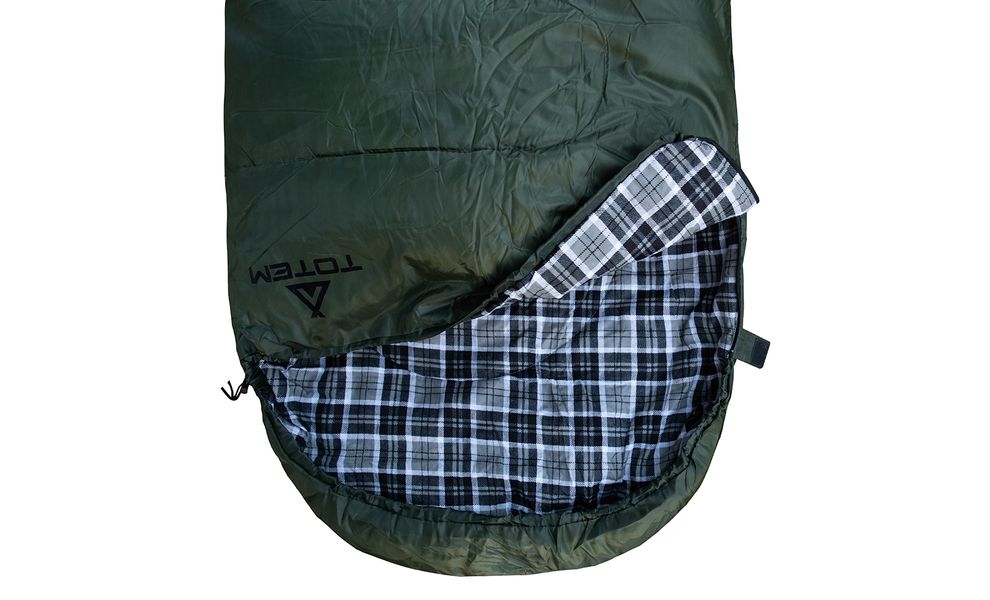 Демісезонний кемпінговий спальник-ковдра Totem Ember Plus до 5°C: з капюшоном, Максимальний зріст користувача: 190, Колір: Green, Сторона застібки: права, зображення 7