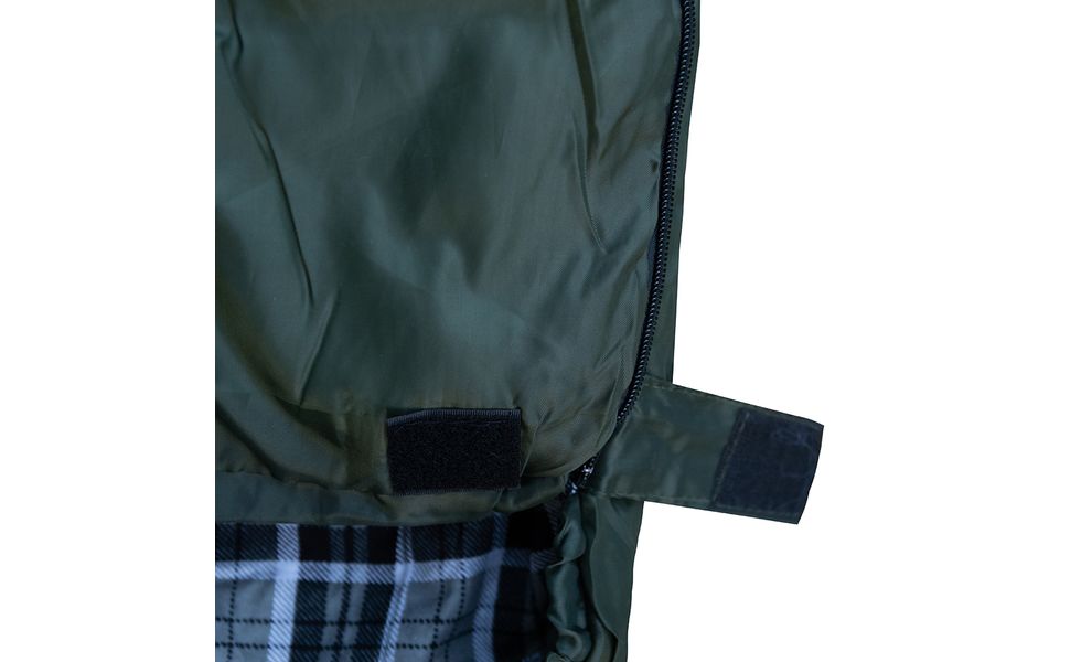 Демісезонний кемпінговий спальник-ковдра Totem Ember Plus XXL до 5°C: широкий, з капюшоном, Максимальний зріст користувача: 190, Колір: Green, Сторона застібки: ліва, зображення 3