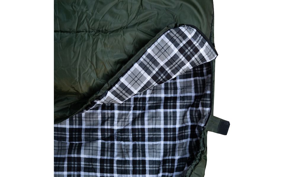 Демісезонний кемпінговий спальник-ковдра Totem Ember Plus XXL до 5°C: широкий, з капюшоном, Максимальний зріст користувача: 190, Колір: Green, Сторона застібки: ліва, зображення 6