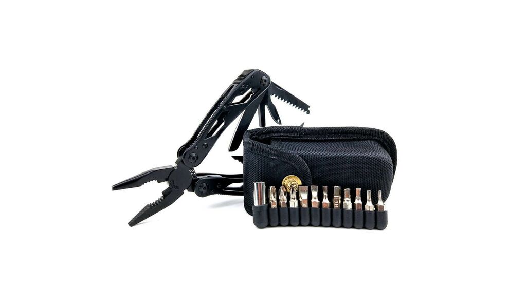 Мультитул з чохлом та бітами Ganzo G202 (Black) - 25 функцій, Колір рукоятки: Black, Колір інструментів: Black, зображення 9