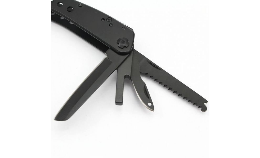 Мультитул з чохлом та бітами Ganzo G201 (Black) - 25 функцій, Колір рукоятки: Black, Колір інструментів: Black, зображення 4