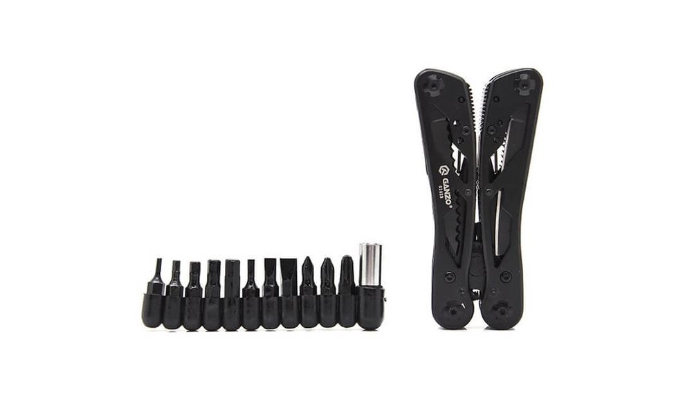 Мультитул з чохлом та бітами Ganzo G202 (Black) - 25 функцій, Колір рукоятки: Black, Колір інструментів: Black, зображення 7