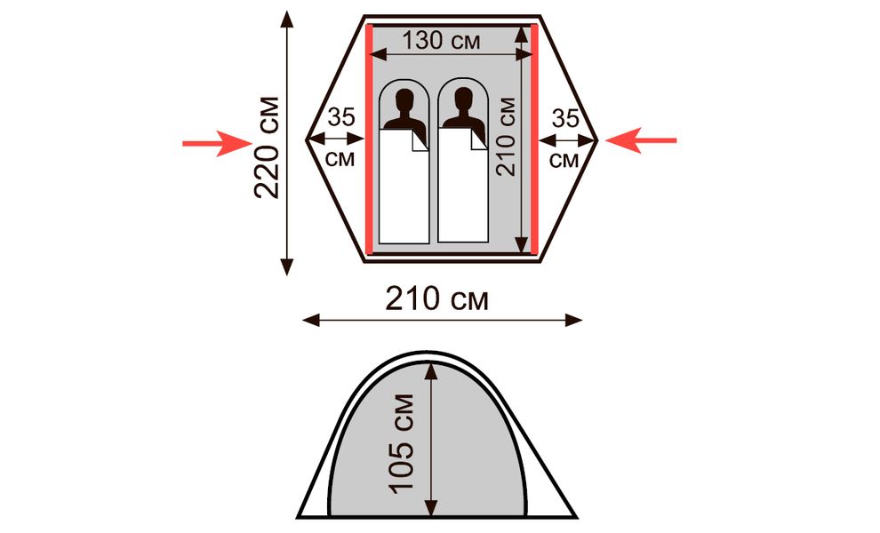2-місний автоматичний намет Tramp Quick 2 V2: двошаровий, Кількість місць: 2, Колір: Green, зображення 2