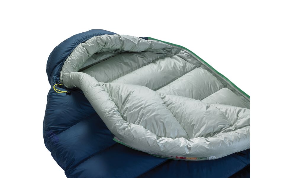 Демісезонний пуховий спальник Therm-a-Rest Hyperion -6C - Long до -6°C: з капюшоном, Максимальний зріст користувача: 198, Колір: Deep Pacific, Сторона застібки: ліва, зображення 4