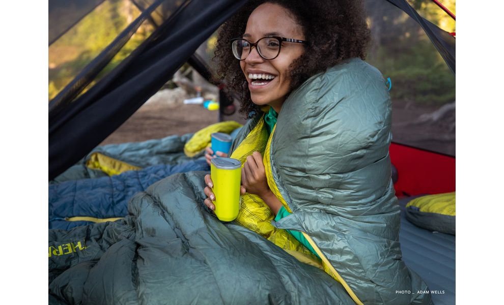 Демісезонний пуховий спальник Therm-a-Rest Questar -6С - Long до -6°C: з капюшоном, Максимальний зріст користувача: 198, Колір: Balsam, Сторона застібки: ліва, зображення 8
