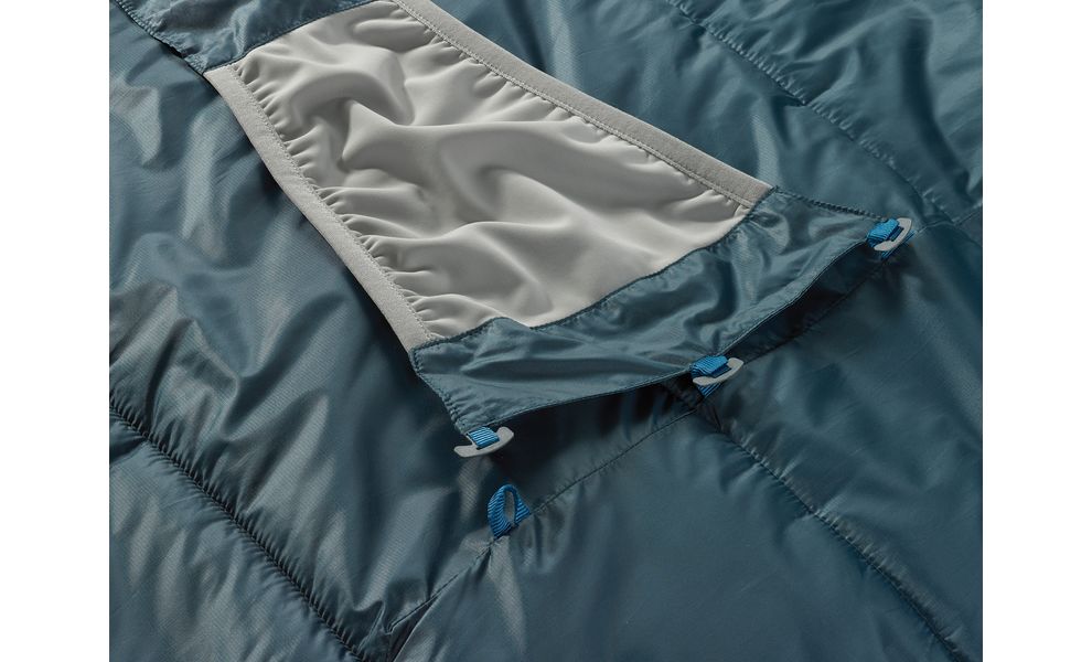 Демісезонний туристичний спальник Therm-a-Rest Saros 0С - Small до 0°C: з капюшоном, Максимальний зріст користувача: 168, Колір: Stargazer, Сторона застібки: ліва, зображення 5