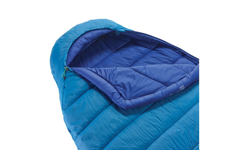 Демісезонний туристичний спальник Therm-a-Rest Space Cowboy 7C - Small до 7°C: з капюшоном, Максимальний зріст користувача: 168, Колір: Celestial, Сторона застібки: ліва, зображення 4