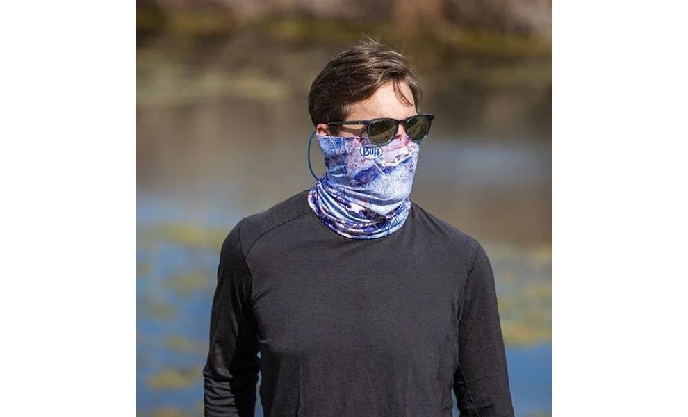 Мультишарф BUFF® Angler CoolNet UV+ (RealTree Wav3 Blue Red Multi), Колір виробника: RealTree Wav3 Blue Red Multi, зображення 2