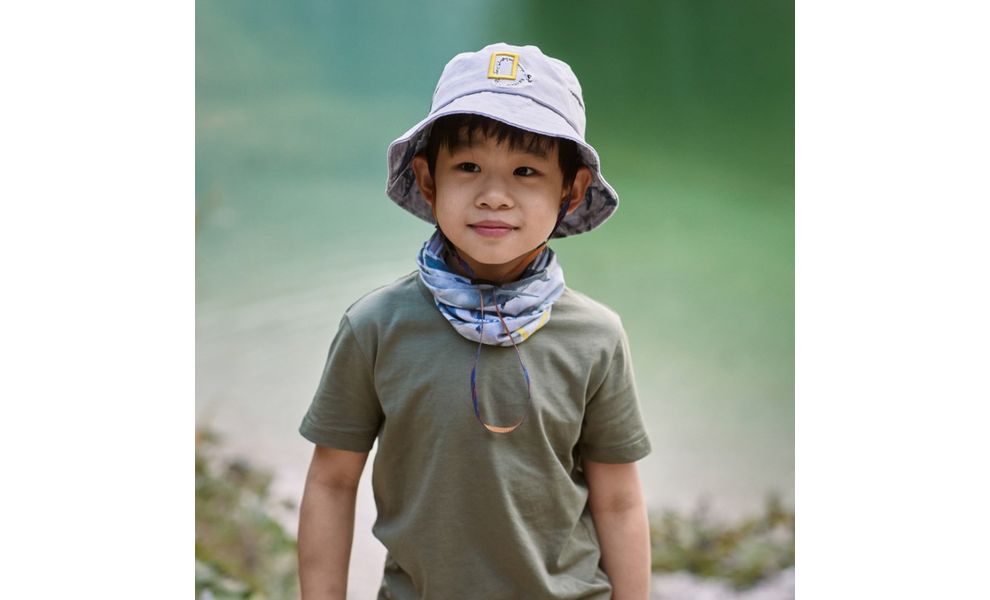 Мультишарф дитячий BUFF® Kids National Geographic CoolNet UV+ (Sile Light Grey), Колір виробника: Sile Light Grey, зображення 2