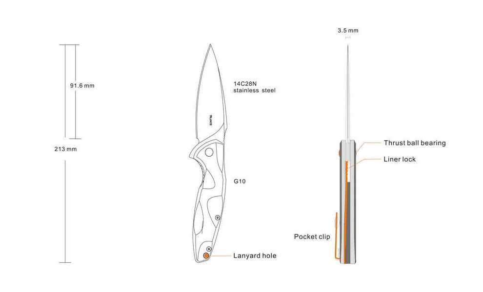 Ніж Ruike P105 (Blue), Колір руків'я: Blue, зображення 5
