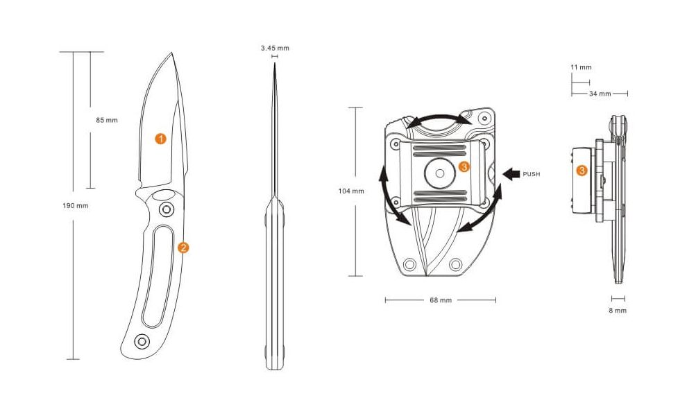 Ніж Ruike F815 (Black), Колір руків'я: Black, зображення 4