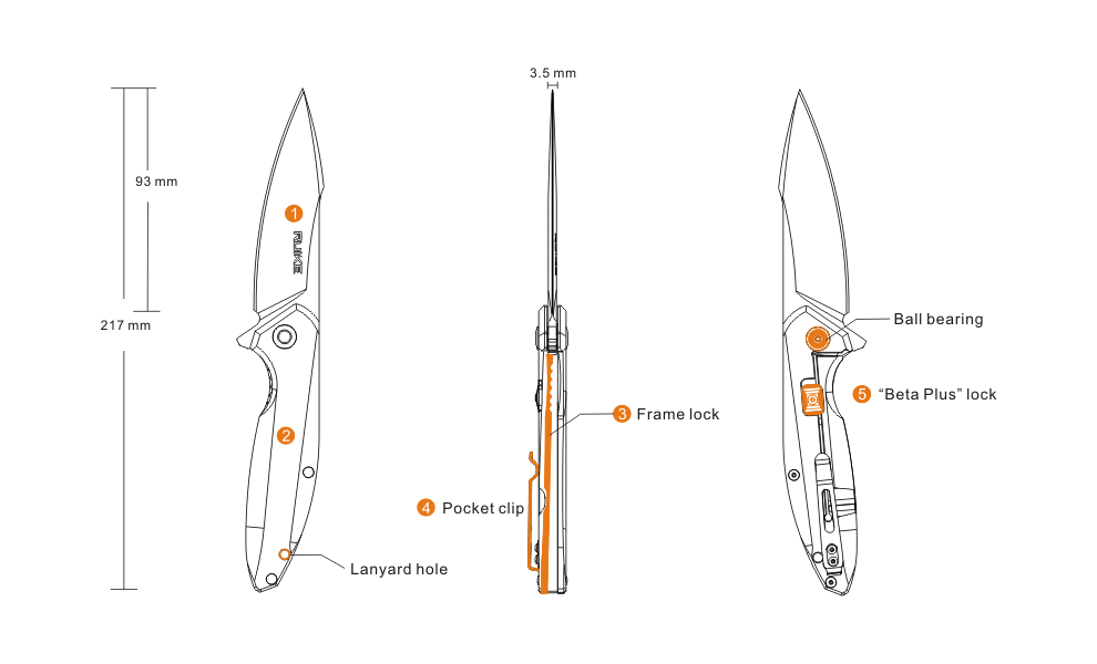 Ніж Ruike P128 (Black), Колір руків'я: Black, зображення 5