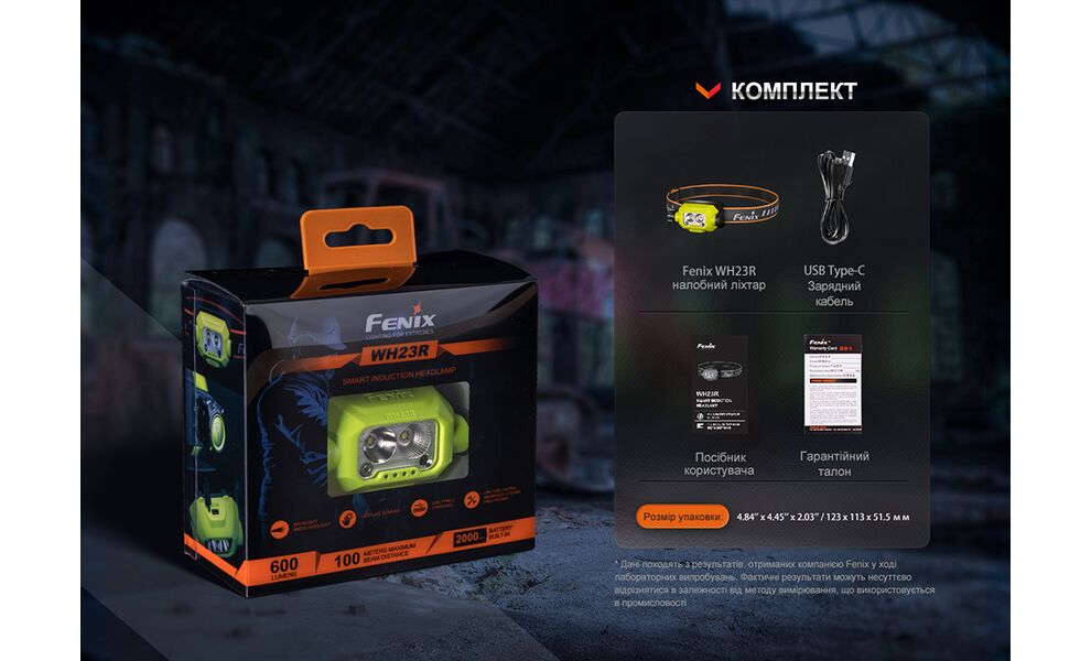 Налобний ліхтар акумуляторний з сенсорним керуванням Fenix WH23R: USB Type-C, зображення 17