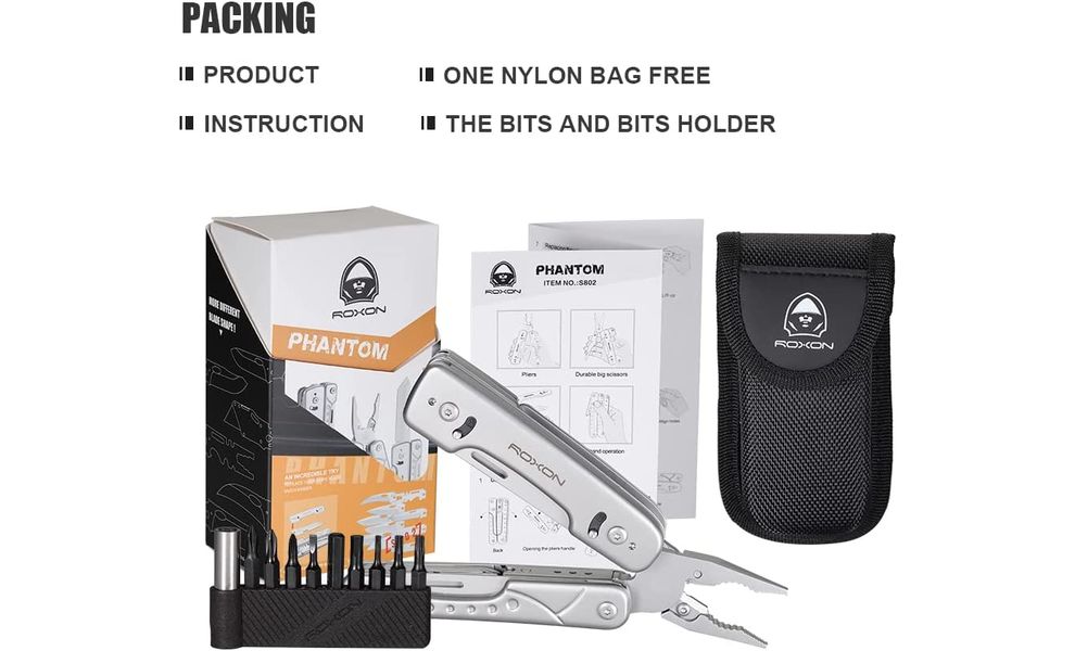 Мультитул з чохлом та бітами Roxon S802 Phantom - 16 функцій, зображення 6