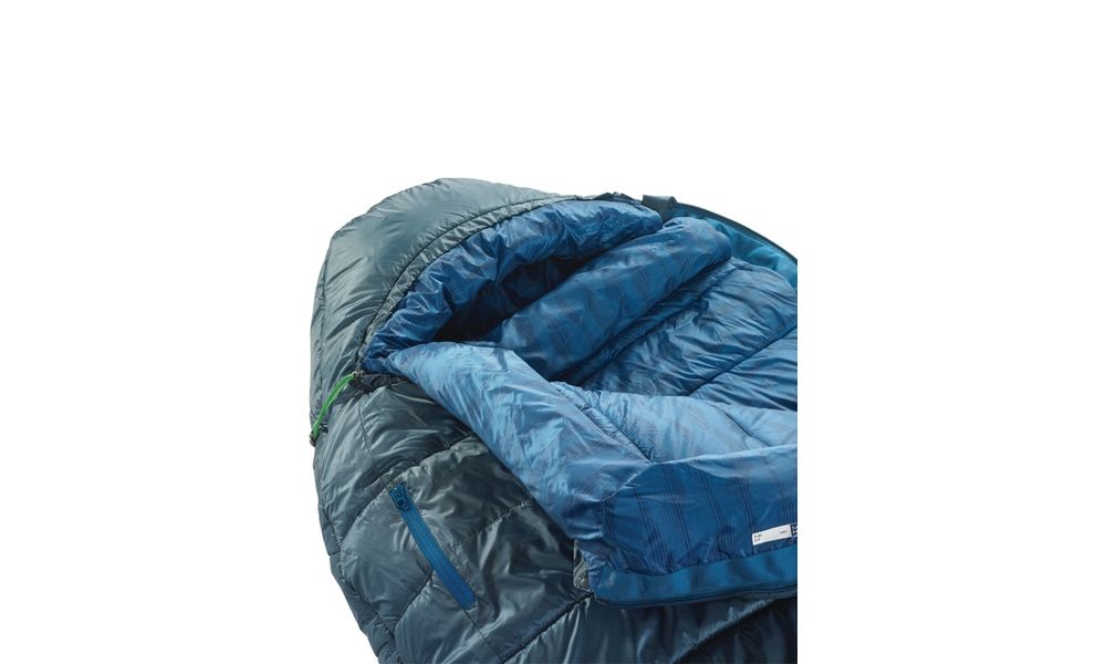 Зимовий туристичний спальник Therm-a-Rest Saros -18С - Regular до -18°C: з капюшоном, Максимальний зріст користувача: 183, Колір: Stargazer Blue, Сторона застібки: ліва, зображення 4
