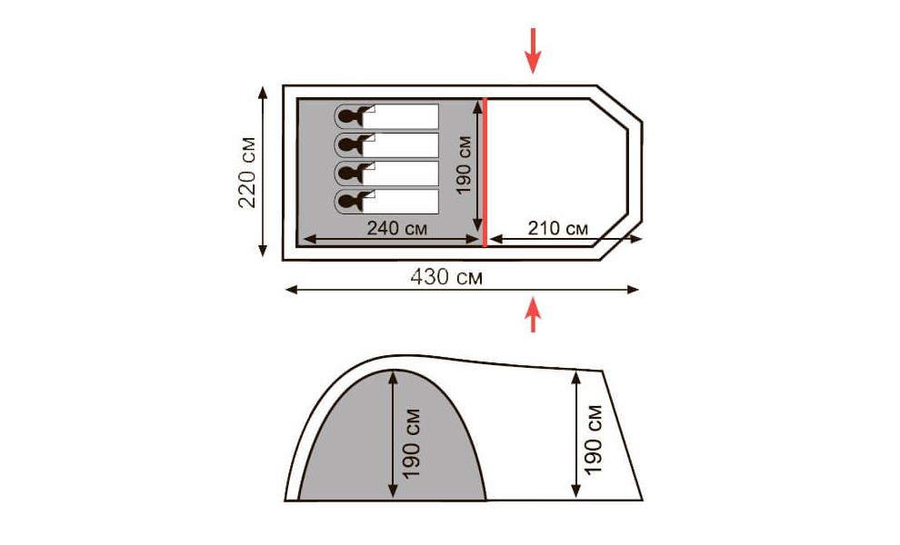 4-місний кемпінговий намет Totem Catawba 4 v2, зображення 2