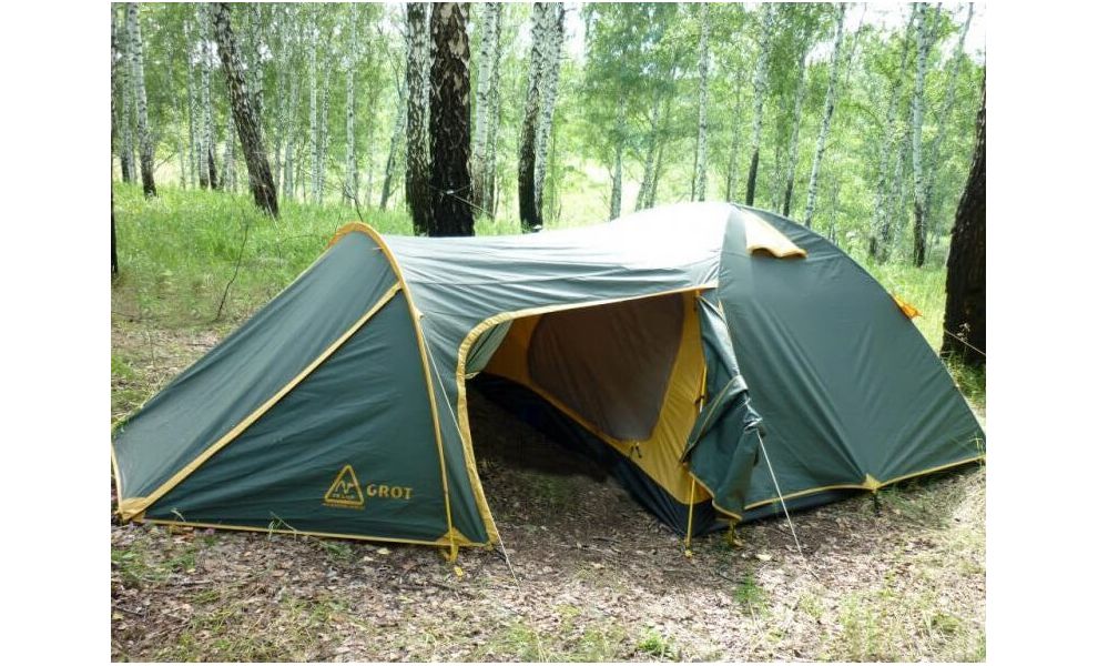 Намет Tramp TRT-036 Grot 3 V2 (Green/Yellow), 3-місний, зображення 4