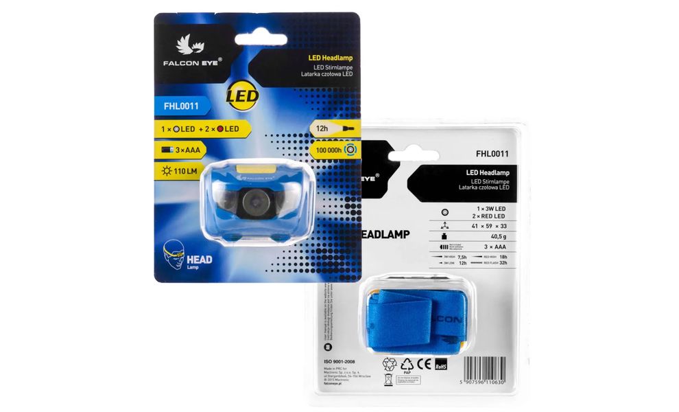 Налобний ліхтар на батарейках Falcon Eye FHL0011 з червоним світлом, зображення 7