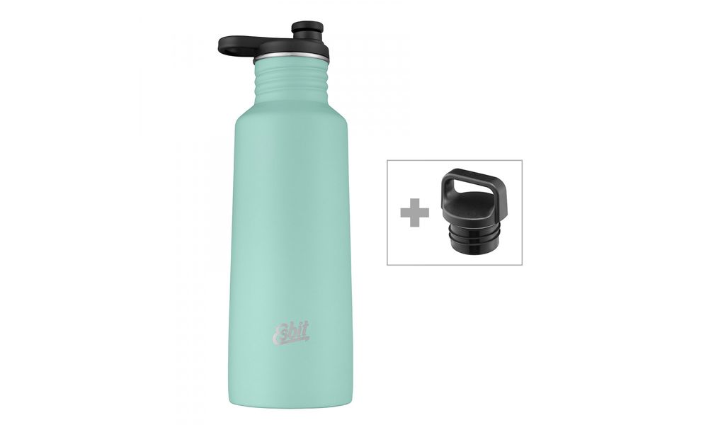 Спортивна пляшка для води з поїлкою та додатковою кришкою Esbit Pictor Sports (Lind Green) на 750 мл, нержавіюча сталь, зображення 2