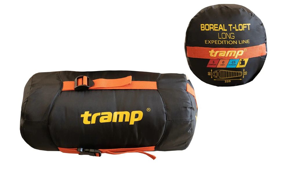 Демісезонний туристичний спальник Tramp Boreal - Long (Orange) до 0°C: з капюшоном, Максимальний зріст користувача: 200, Сторона застібки: права, зображення 9