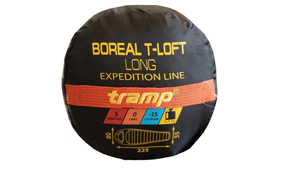 Демісезонний туристичний спальник Tramp Boreal - Long (Orange) до 0°C: з капюшоном, Максимальний зріст користувача: 200, Сторона застібки: права, зображення 8