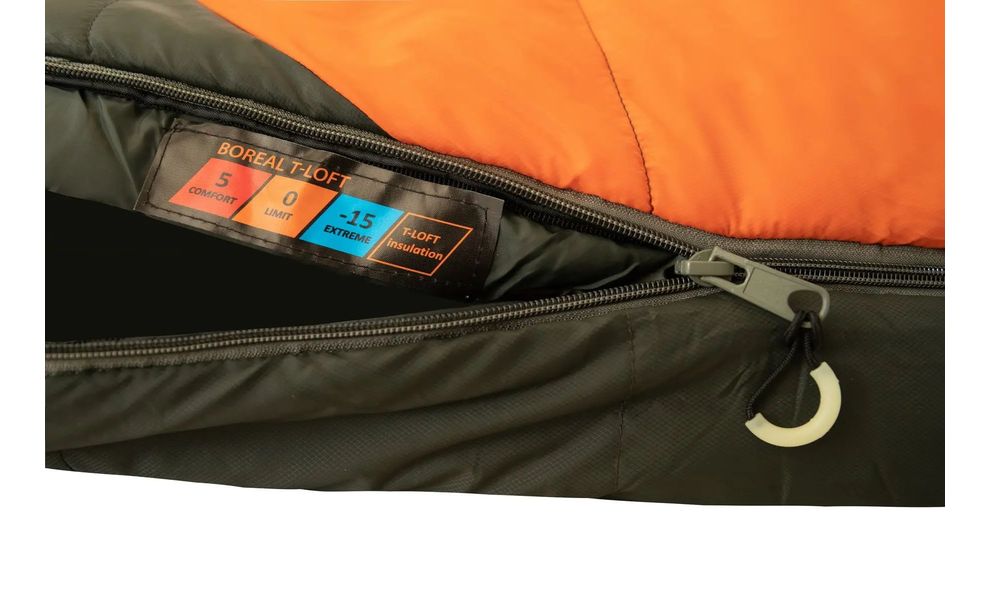 Демісезонний туристичний спальник Tramp Boreal - Regular (Orange) до 0°C: з капюшоном, Максимальний зріст користувача: 185, Сторона застібки: права, зображення 6