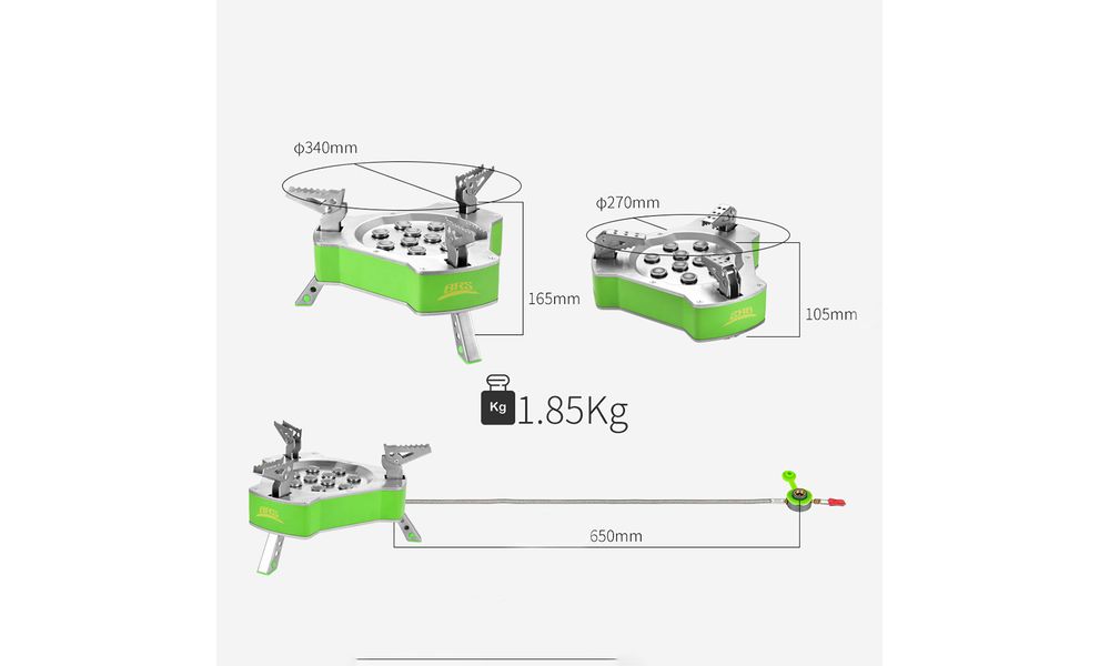 Кемпінговий газовий пальник зі шлангом BRS-80 під різьбовий балон, зображення 7