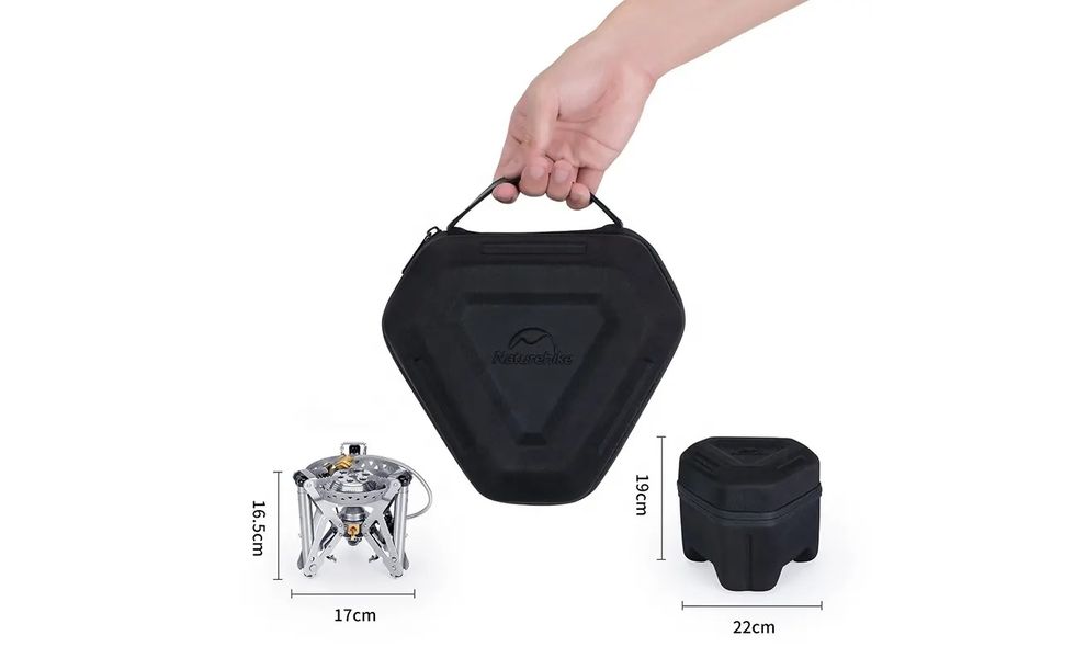 Кемпінговий газовий пальник зі шлангом, підігрівом та вітрозахистом Naturehike NH20RJ009 під різьбовий балон, зображення 3