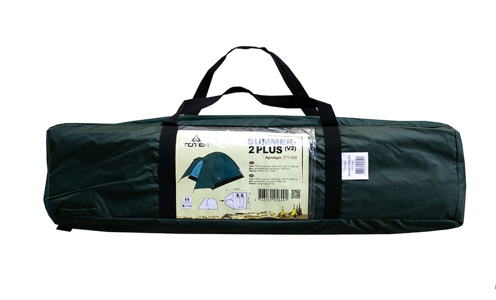 2-місний намет Totem Summer 2 Plus V2: одношаровий, з тамбуром, Кількість місць: 2, Колір: Green, зображення 16