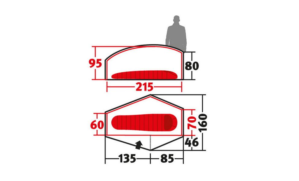 1-місний ультралегкий намет Wechsel Exogen 1: двошаровий, Кількість місць: 1, Колір: Green, зображення 2