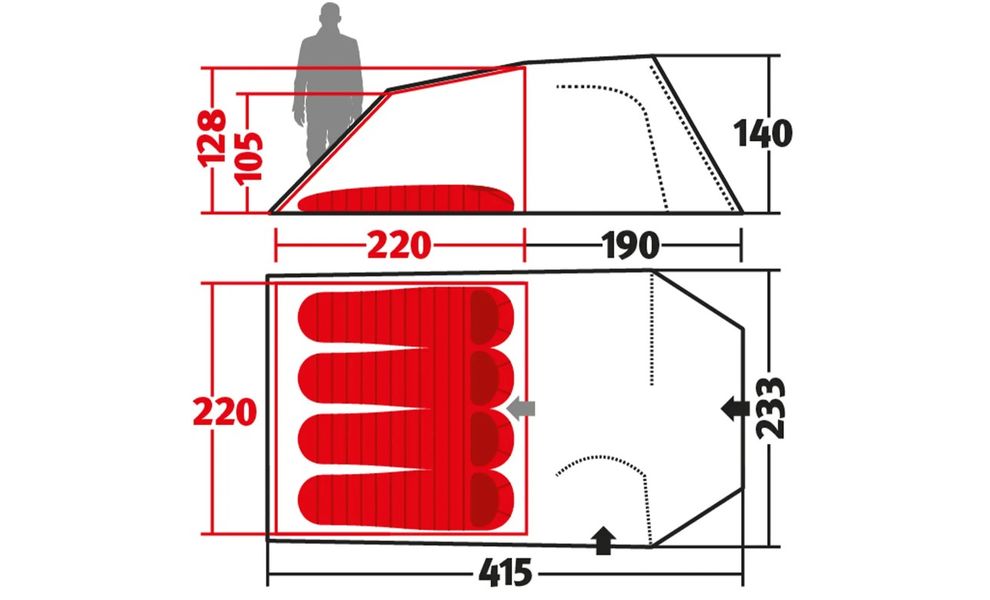 4-місний намет Wechsel Intrepid 4: двошаровий, з тамбуром, зображення 2