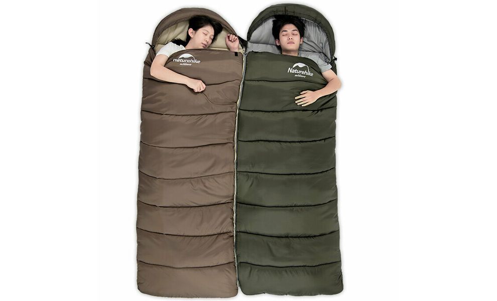 Демісезонний кемпінговий спальник-ковдра Naturehike NH20MSD07 - U350 (Brown) до -2°C: з капюшоном, Максимальний зріст користувача: 195, Колір: Brown, Сторона застібки: ліва, зображення 4