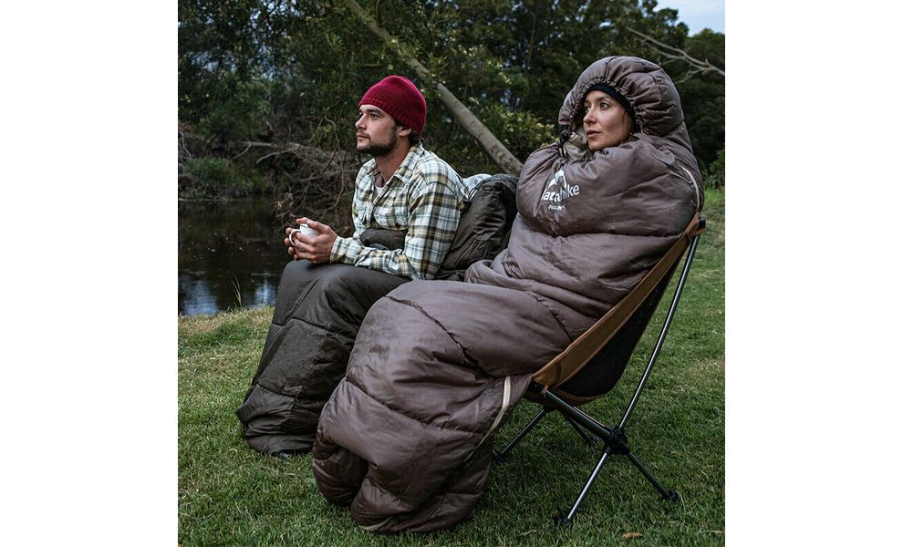 Демісезонний кемпінговий спальник-ковдра Naturehike NH20MSD07 - U350 (Green) до -2°C: з капюшоном, Максимальний зріст користувача: 195, Колір: Green, Сторона застібки: права, зображення 7