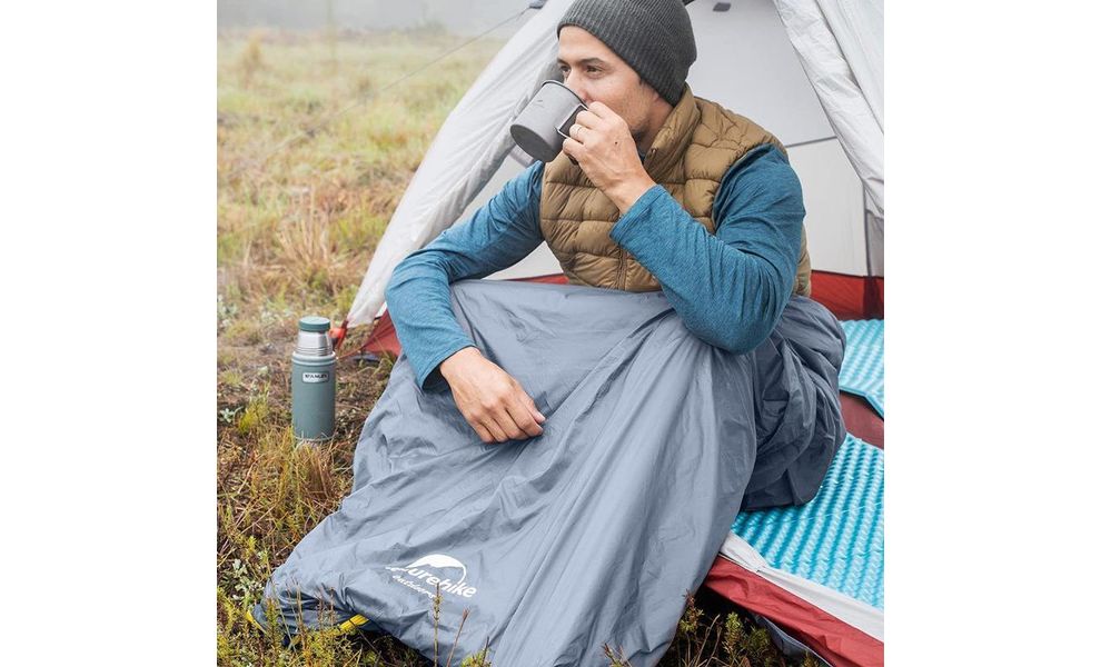 Літній кемпінговий спальник-ковдра Naturehike NH21MSD09 - LW180 XL (Grayish Brown) до 8°C, Максимальний зріст користувача: 195, Колір: Grayish Brown, Сторона застібки: права, зображення 3