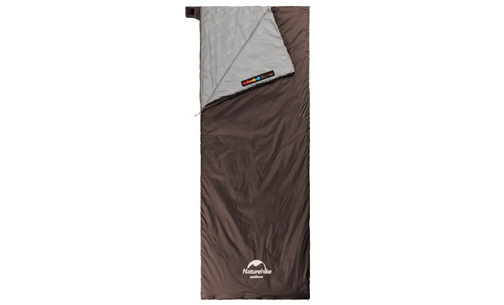 Літній кемпінговий спальник-ковдра Naturehike NH21MSD09 - LW180 M (Grayish Brown) до 8°C, Максимальний зріст користувача: 185, Колір: Grayish Brown, Сторона застібки: права, зображення 2