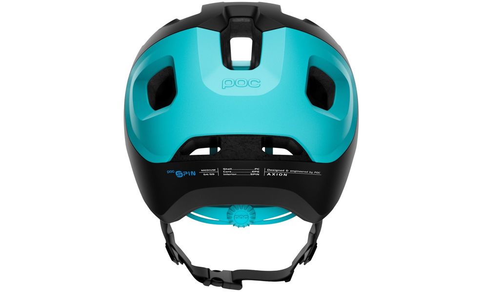 Велошолом POC Axion SPIN (Uranium Black/Kalkopyrit Blue Matt), Колір: Uranium Black/Kalkopyrit Blue Matt, Розмір: XS-S/51-54, зображення 2