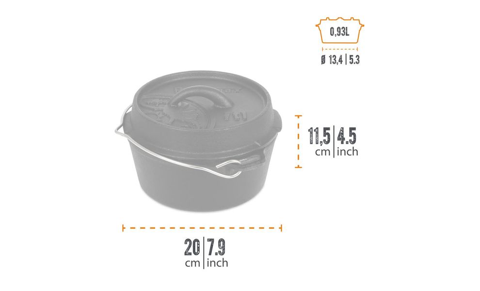 Чавунний казан-жаровня Petromax Dutch Oven на 0,9 л, Тип конструкції: без ніжок, Об'єм: 0,9, зображення 3
