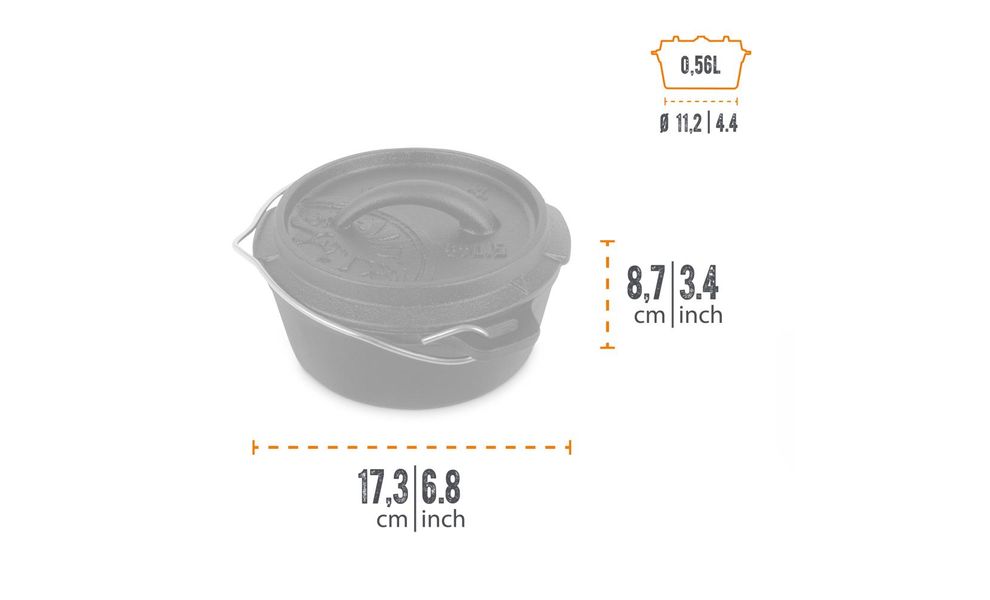 Чавунний казан-жаровня Petromax Dutch Oven на 0,6 л, Тип конструкції: без ніжок, Об'єм: 0,6, зображення 3