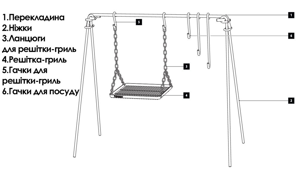 Стійка для одночасного готування кількох страв на багатті Petromax Fire Bridge, зображення 12