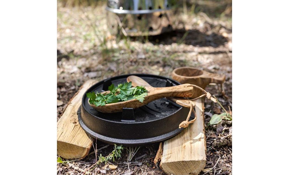 Туристична дерев'яна миска-черпачок Petromax Flat Bowl Olive Wood, 25 см, Тип розміру: довжина - 25 см, зображення 4