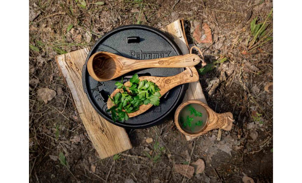 Туристична дерев'яна миска-черпачок Petromax Flat Bowl Olive Wood, 25 см, Тип розміру: довжина - 25 см, зображення 5